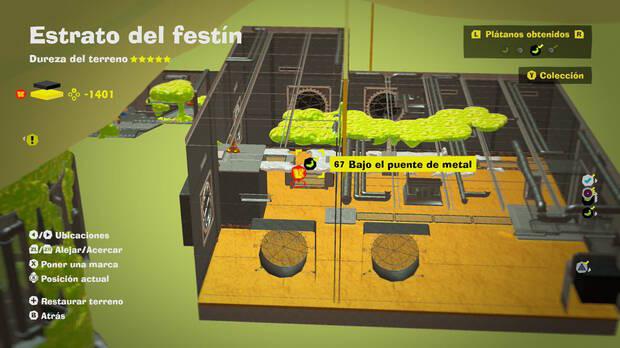 Donkey Kong Bananza - Localización en el mapa del plátano 67 en Estrato del festín