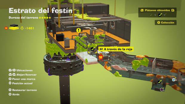 Donkey Kong Bananza - Localización en el mapa del plátano 62 en Estrato del festín