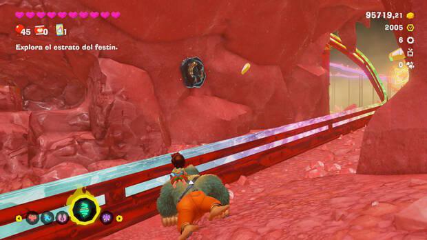 Donkey Kong Bananza - Ubicación del fósil Neumático viejo 07 en Estrato del festín