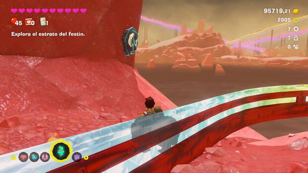 Donkey Kong Bananza - Ubicación del fósil Neumático viejo 08 en Estrato del festín