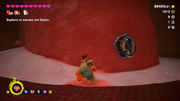 Donkey Kong Bananza - Ubicación del fósil Neumático viejo 10 en Estrato del festín