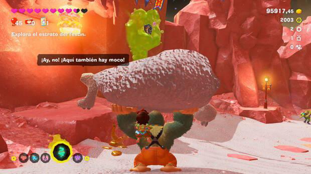 Donkey Kong Bananza - Ubicación del fósil Neumático viejo 03 en Estrato del festín