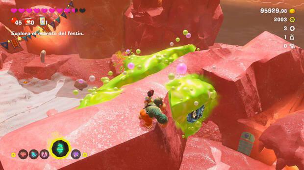 Donkey Kong Bananza - Ubicación del fósil Neumático viejo 04 en Estrato del festín