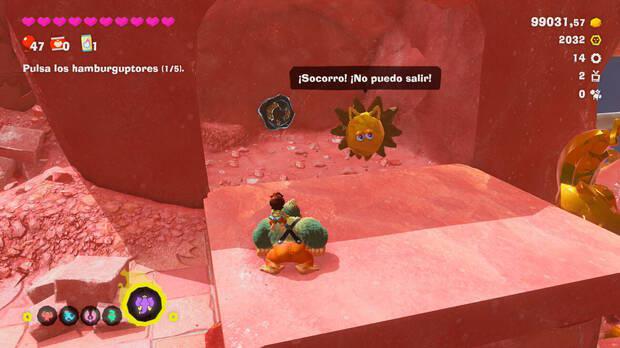 Donkey Kong Bananza - Ubicación del fósil Neumático viejo 15 en Estrato del festín