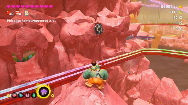 Donkey Kong Bananza - Ubicación del fósil Neumático viejo 20 en Estrato del festín