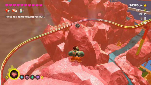 Donkey Kong Bananza - Ubicación del fósil Neumático viejo 22 en Estrato del festín