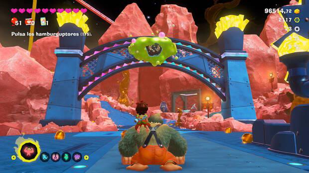 Donkey Kong Bananza - Ubicación del fósil Neumático viejo 23 en Estrato del festín