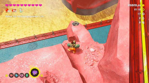 Donkey Kong Bananza - Ubicación del fósil Neumático viejo 18 en Estrato del festín