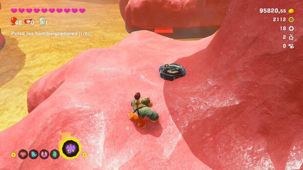 Donkey Kong Bananza - Ubicación del fósil Neumático viejo 19 en Estrato del festín