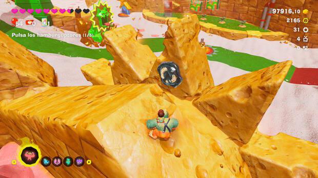 Donkey Kong Bananza - Ubicación del fósil Neumático viejo 31 en Estrato del festín