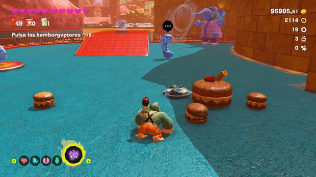 Donkey Kong Bananza - Ubicación del fósil Neumático viejo 34 en Estrato del festín