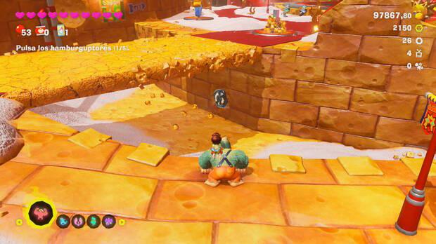 Donkey Kong Bananza - Ubicación del fósil Neumático viejo 26 en Estrato del festín