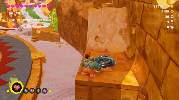 Donkey Kong Bananza - Ubicación del fósil Neumático viejo 29 en Estrato del festín