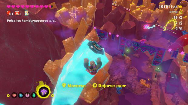 Donkey Kong Bananza - Ubicación del fósil Neumático viejo 40 en Estrato del festín