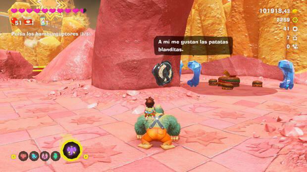 Donkey Kong Bananza - Ubicación del fósil Neumático viejo 42 en Estrato del festín