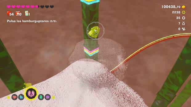 Donkey Kong Bananza - Ubicación del fósil Neumático viejo 36 en Estrato del festín