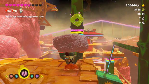 Donkey Kong Bananza - Ubicación del fósil Neumático viejo 37 en Estrato del festín