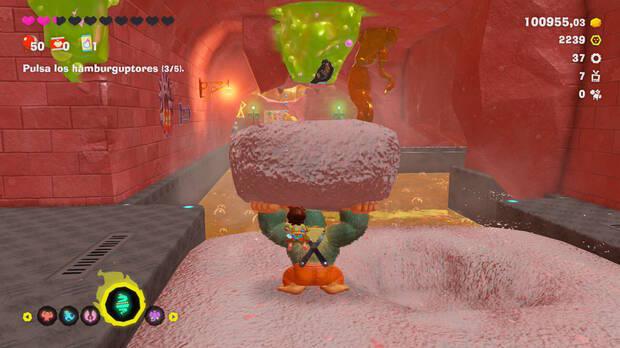 Donkey Kong Bananza - Ubicación del fósil Neumático viejo 38 en Estrato del festín