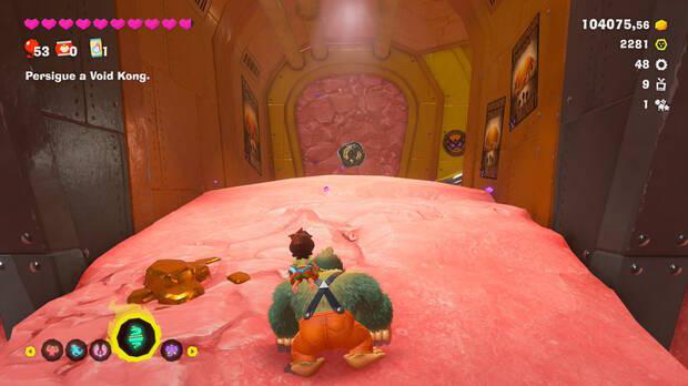 Donkey Kong Bananza - Ubicación del fósil Neumático viejo 49 en Estrato del festín