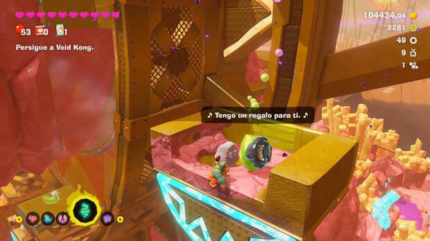 Donkey Kong Bananza - Ubicación del fósil Neumático viejo 50 en Estrato del festín