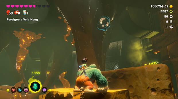 Donkey Kong Bananza - Ubicación del fósil Neumático viejo 51 en Estrato del festín