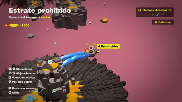 Donkey Kong Bananza - Localización en el mapa del plátano 06 en Estrato prohibido