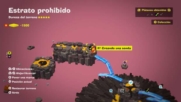 Donkey Kong Bananza - Localización en el mapa del plátano 07 en Estrato prohibido