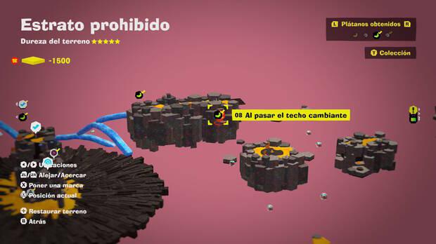 Donkey Kong Bananza - Localización en el mapa del plátano 08 en Estrato prohibido