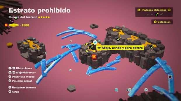 Donkey Kong Bananza - Localización en el mapa del plátano 09 en Estrato prohibido