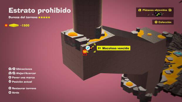 Donkey Kong Bananza - Localización en el mapa del plátano 01 en Estrato prohibido