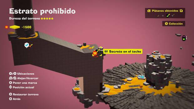 Donkey Kong Bananza - Localización en el mapa del plátano 02 en Estrato prohibido