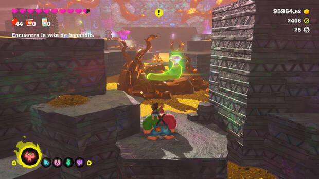 Donkey Kong Bananza - Ubicación del plátano 17 en Estrato prohibido