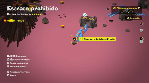 Donkey Kong Bananza - Localización en el mapa del plátano 11 en Estrato prohibido