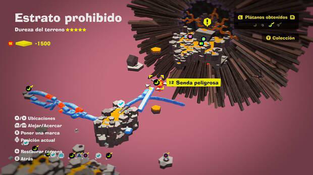 Donkey Kong Bananza - Localización en el mapa del plátano 12 en Estrato prohibido