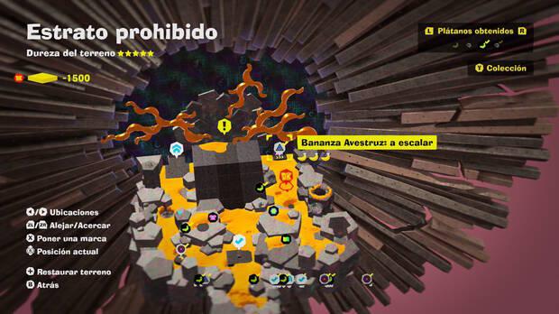 Donkey Kong Bananza - Localización en el mapa del plátano 21 en Estrato prohibido