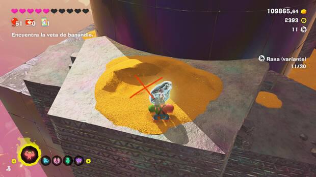 Donkey Kong Bananza - Ubicación del fósil Rana (variante) 10 y 11 en Estrato prohibido