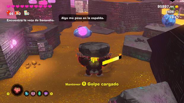 Donkey Kong Bananza - Ubicación del fósil Rana (variante) 27 en Estrato prohibido