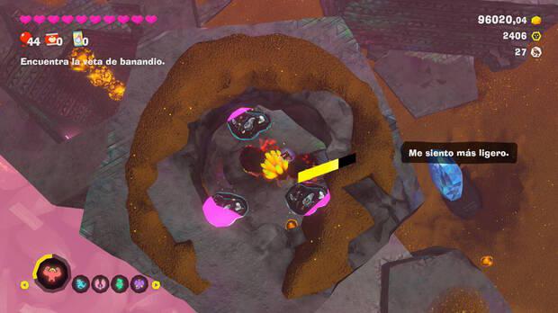 Donkey Kong Bananza - Ubicación del fósil Rana (variante) 28, 29 y 30 en Estrato prohibido