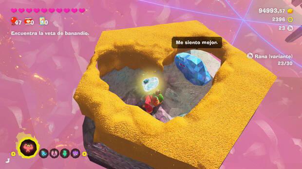 Donkey Kong Bananza - Ubicación del fósil Rana (variante) 21, 22 y 23 en Estrato prohibido