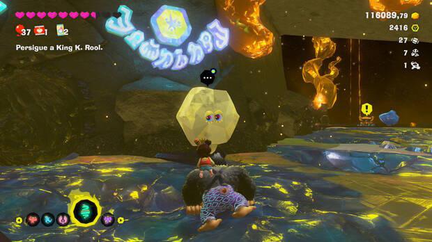 Donkey Kong Bananza - Ubicación del plátano 07 en Centro del planeta