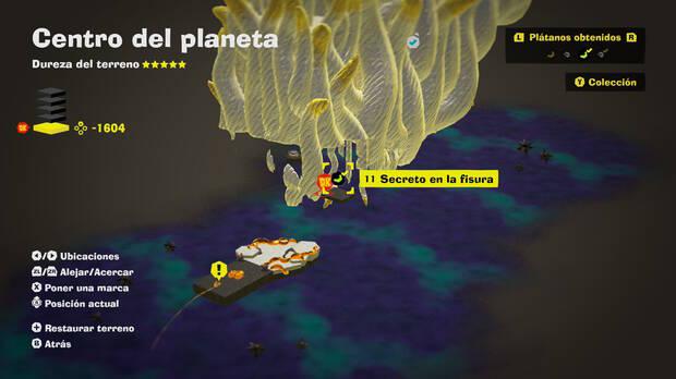 Donkey Kong Bananza - Localización en el mapa del plátano 11 en Centro del planeta