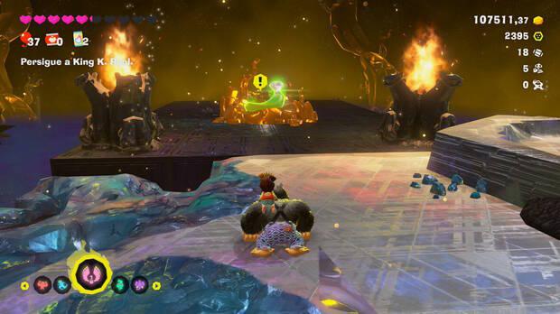 Donkey Kong Bananza - Ubicación del plátano 12 en Centro del planeta