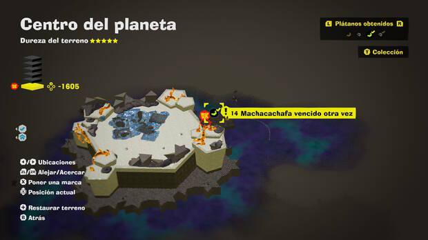 Donkey Kong Bananza - Localización en el mapa del plátano 14 en Centro del planeta