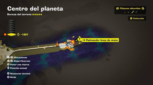 Donkey Kong Bananza - Localización en el mapa del plátano 19 en Centro del planeta