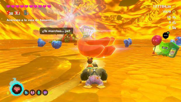 Donkey Kong Bananza - Ubicación del plátano 21 en Centro del planeta