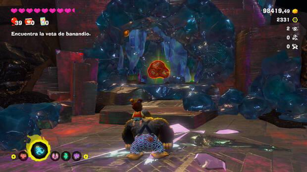 Donkey Kong Bananza - Ubicación del fósil objetos de 8 bits 01 en Centro del planeta