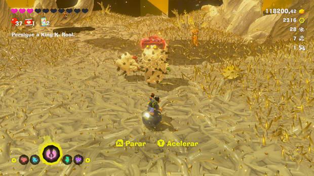 Donkey Kong Bananza - Ubicación del fósil Objetos de 8 bits 08 en Centro del planeta