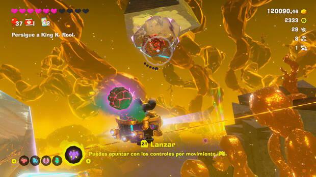 Donkey Kong Bananza - Ubicación del fósil Objetos de 8 bits 09 en Centro del planeta