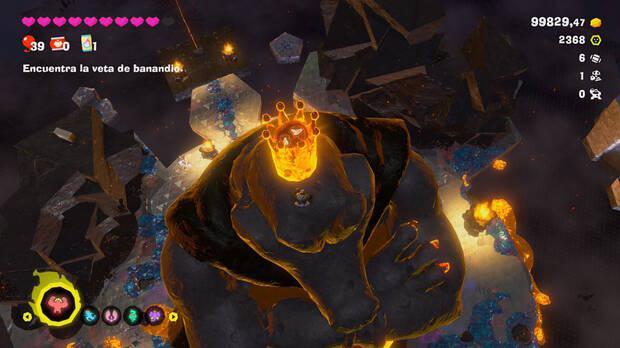 Donkey Kong Bananza - Ubicación del fósil Objetos de 8 bits 02 en Centro del planeta