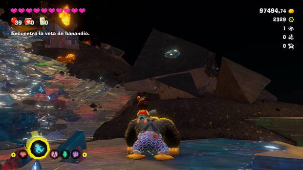 Donkey Kong Bananza - Ubicación del fósil barril de 8 bits 01 en Centro del planeta